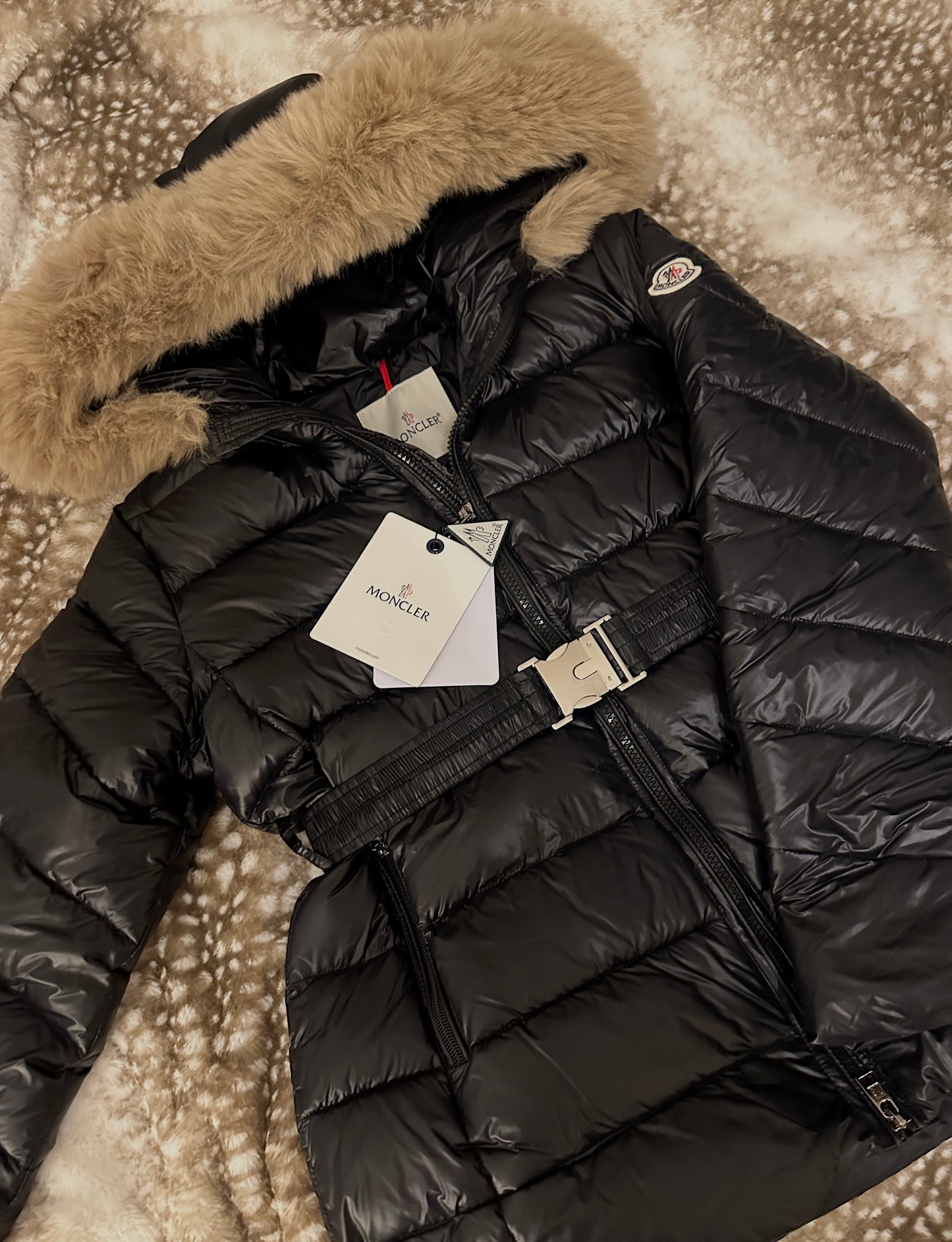 Mcler Belted Fur Coat
